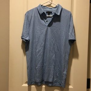Banana Republic mens 1/4 button polo shirt collar short sleeves size L blue
